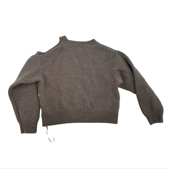 ASTR THE LABEL Women's Designer Mud Cold Shoulder Ribbed Cropped Wool Sweater M - Picture 7 of 7